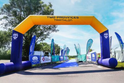 two provinces triathlon inflatable arch